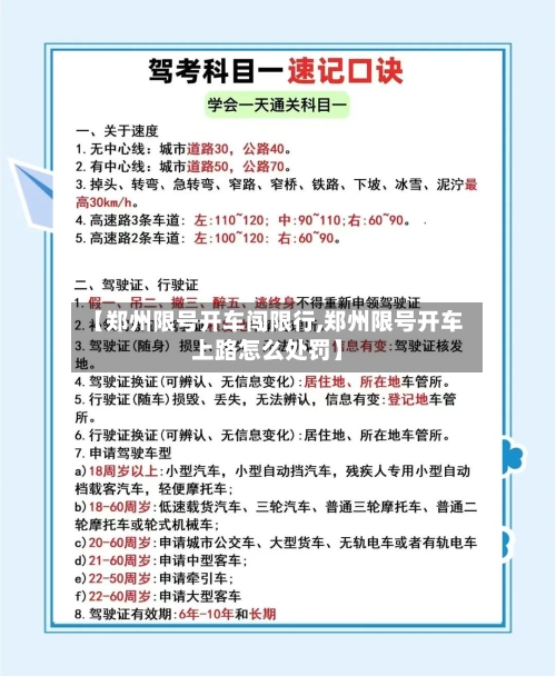 【郑州限号开车闯限行,郑州限号开车上路怎么处罚】-第2张图片