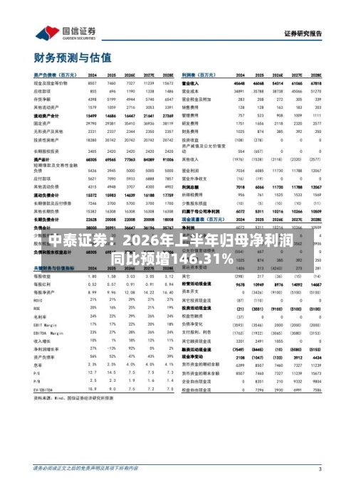 中泰证券：2026年上半年归母净利润同比预增146.31%-第2张图片