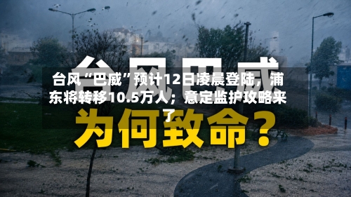 台风“巴威”预计12日凌晨登陆，浦东将转移10.5万人；意定监护攻略来了