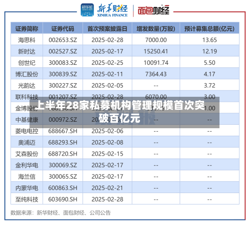 上半年28家私募机构管理规模首次突破百亿元-第3张图片