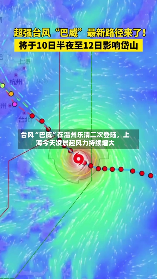 台风“巴威”在温州乐清二次登陆，上海今天凌晨起风力持续增大-第1张图片