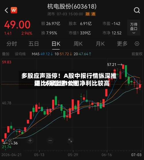 多股应声涨停！A股中报行情纵深推进 16家上市公司净利比较高同比预增超10倍-第2张图片