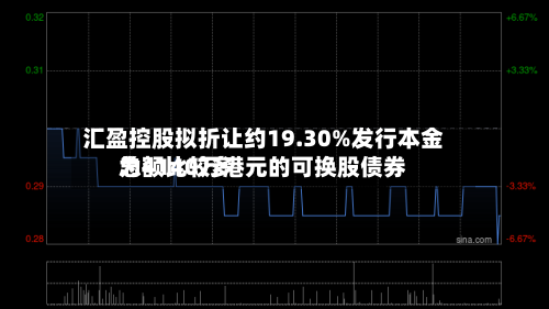 汇盈控股拟折让约19.30%发行本金总额比较多为4140万港元的可换股债券-第3张图片