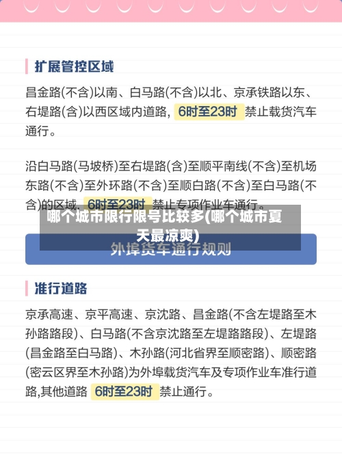 哪个城市限行限号比较多(哪个城市夏天最凉爽)