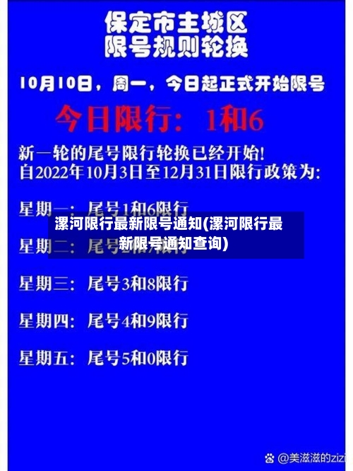 漯河限行最新限号通知(漯河限行最新限号通知查询)