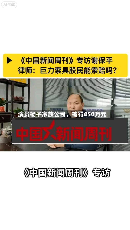 演员杨子家族公司，被罚450万元-第2张图片
