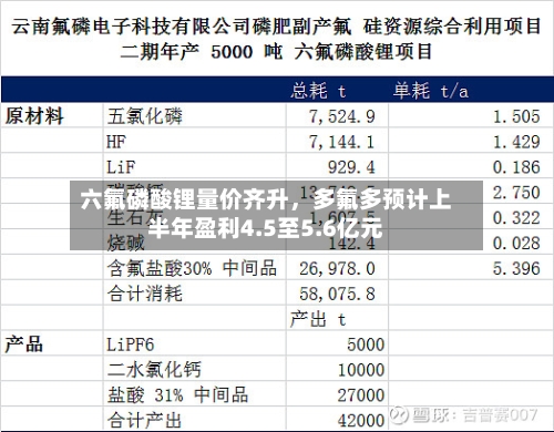 六氟磷酸锂量价齐升，多氟多预计上半年盈利4.5至5.6亿元