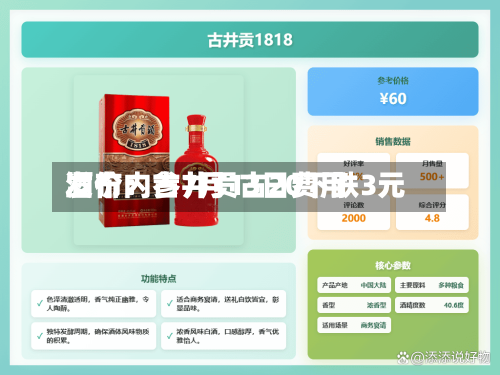 酒价内参7月13日费用
发布:古井贡古20下跌3元