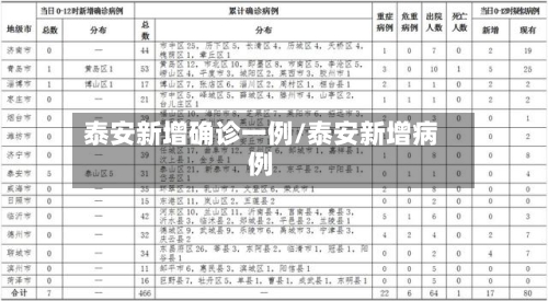 泰安新增确诊一例/泰安新增病例
