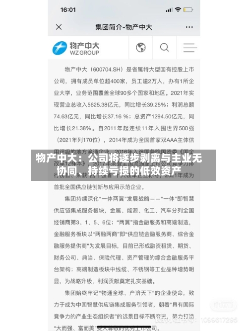 物产中大：公司将逐步剥离与主业无协同、持续亏损的低效资产-第2张图片