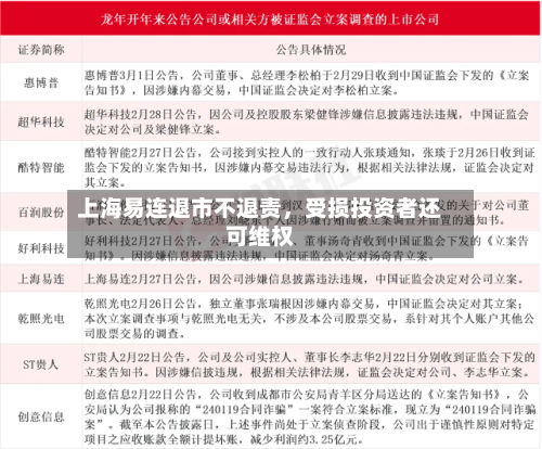上海易连退市不退责，受损投资者还可维权-第2张图片