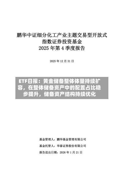 ETF日报：黄金储备整体体量持续扩容，在整体储备资产中的配置占比稳步提升，储备资产结构持续优化-第2张图片