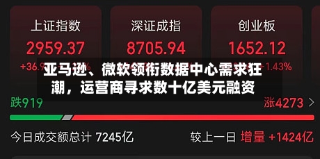 亚马逊、微软领衔数据中心需求狂潮,运营商寻求数十亿美元融资