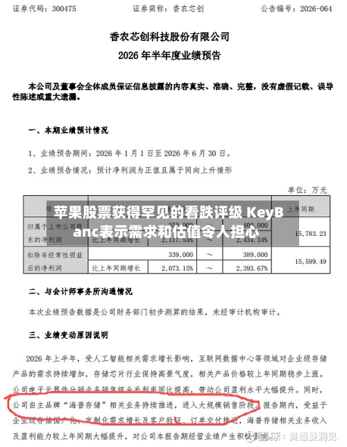 苹果股票获得罕见的看跌评级 KeyBanc表示需求和估值令人担心