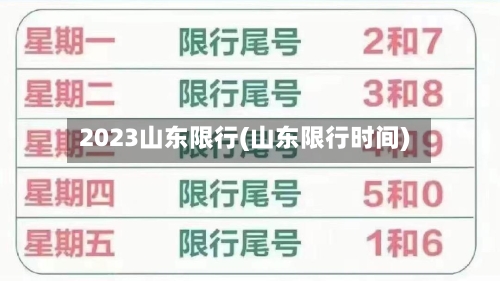 2023山东限行(山东限行时间)-第2张图片