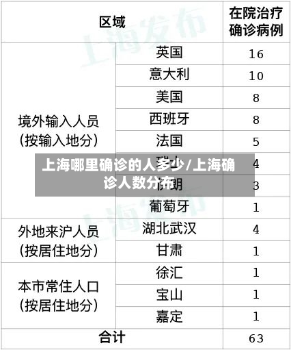 上海哪里确诊的人多少/上海确诊人数分布