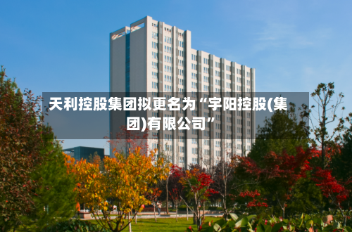天利控股集团拟更名为“宇阳控股(集团)有限公司	”-第1张图片