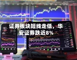证券板块短线走低,华安证券跌近8%