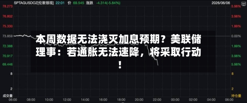 本周数据无法浇灭加息预期？美联储理事：若通胀无法速降，将采取行动！-第2张图片