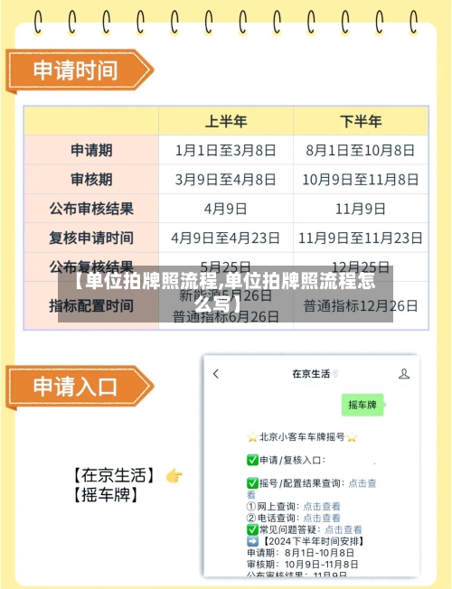 【单位拍牌照流程,单位拍牌照流程怎么写】