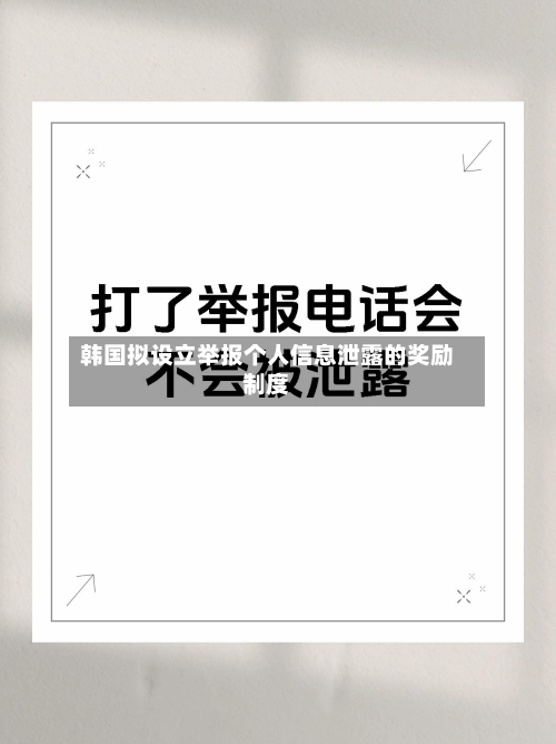 韩国拟设立举报个人信息泄露的奖励制度