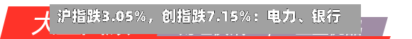 沪指跌3.05%，创指跌7.15%：电力、银行板块逆势走强-第2张图片
