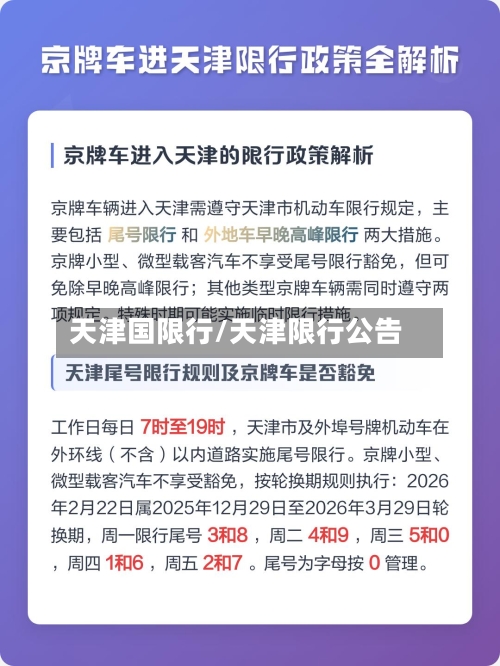 天津国限行/天津限行公告