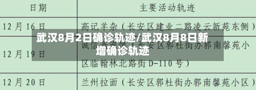 武汉8月2日确诊轨迹/武汉8月8日新增确诊轨迹