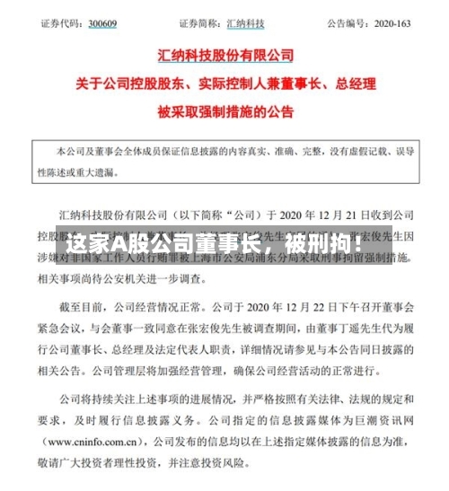 这家A股公司董事长	，被刑拘！-第2张图片