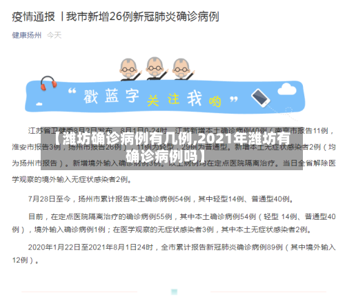 【潍坊确诊病例有几例,2021年潍坊有确诊病例吗】-第2张图片