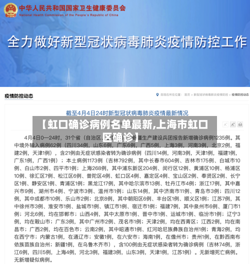 【虹口确诊病例名单最新,上海市虹口区确诊】