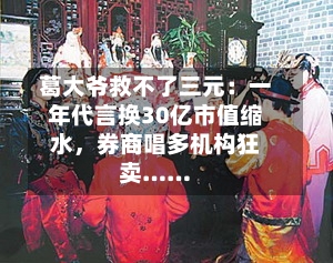 葛大爷救不了三元：一年代言换30亿市值缩水，券商唱多机构狂卖……-第2张图片