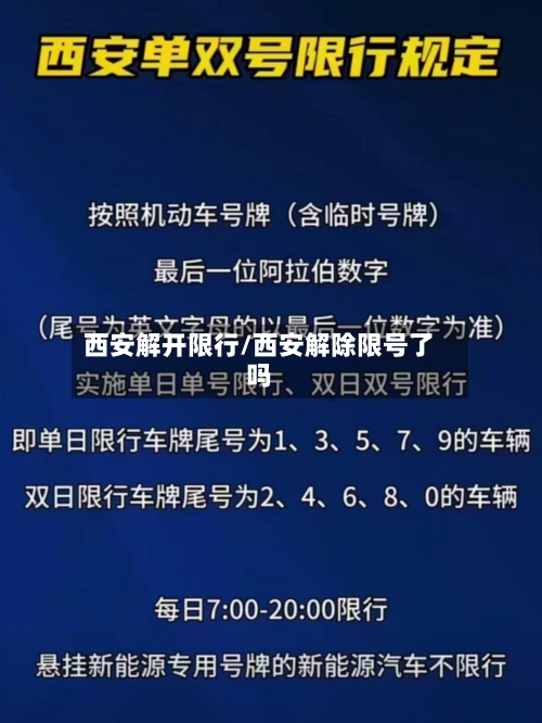 西安解开限行/西安解除限号了吗