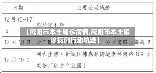 【咸阳市本土确诊病例,咸阳市本土确诊病例行动轨迹】-第2张图片