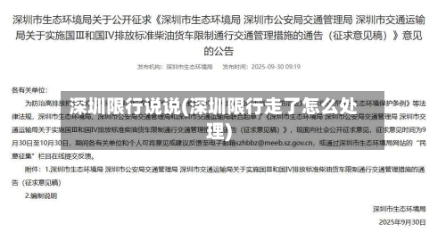 深圳限行说说(深圳限行走了怎么处理)