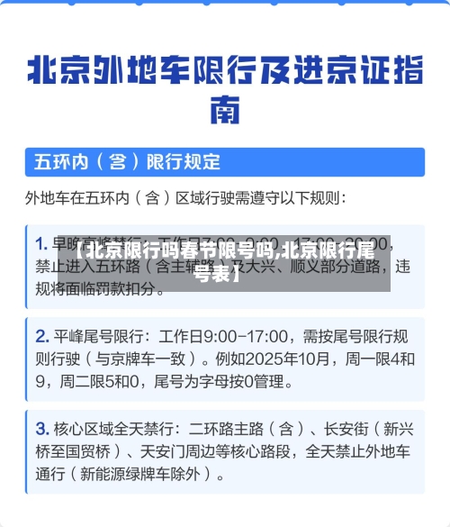 【北京限行吗春节限号吗,北京限行尾号表】