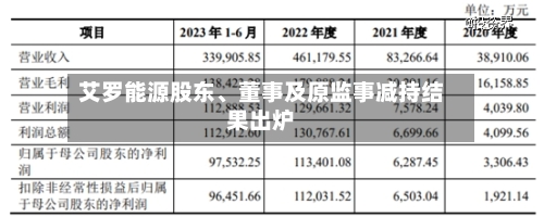 艾罗能源股东、董事及原监事减持结果出炉-第2张图片