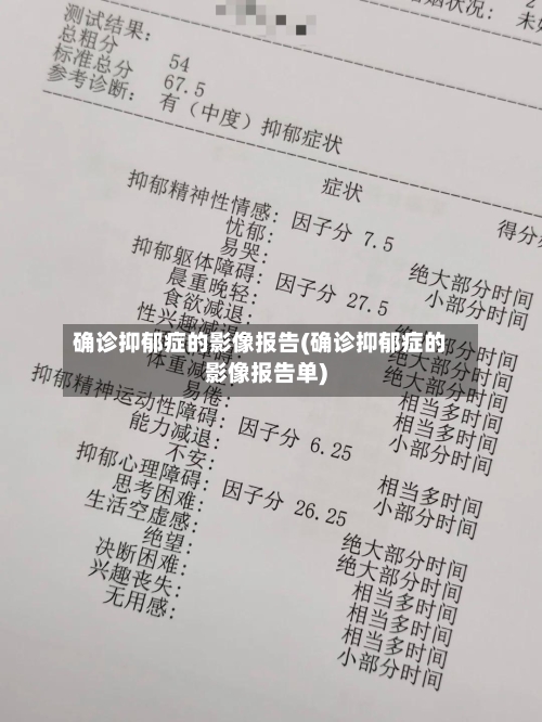 确诊抑郁症的影像报告(确诊抑郁症的影像报告单)-第3张图片
