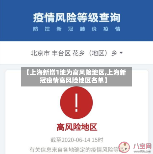 【上海新增1地为高风险地区,上海新冠疫情高风险地区名单】