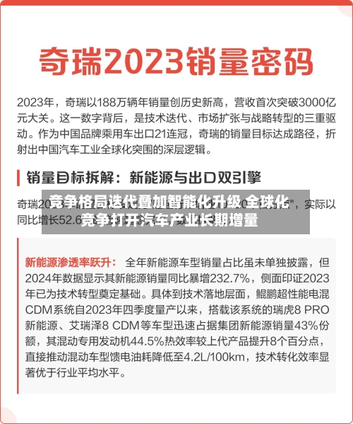 竞争格局迭代叠加智能化升级 全球化竞争打开汽车产业长期增量