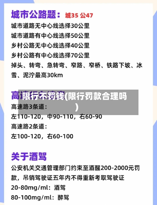 限行不罚钱(限行罚款合理吗)