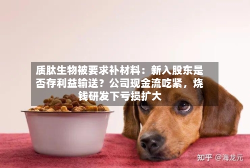 质肽生物被要求补材料：新入股东是否存利益输送？公司现金流吃紧，烧钱研发下亏损扩大