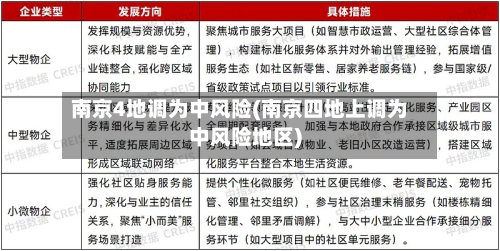 南京4地调为中风险(南京四地上调为中风险地区)