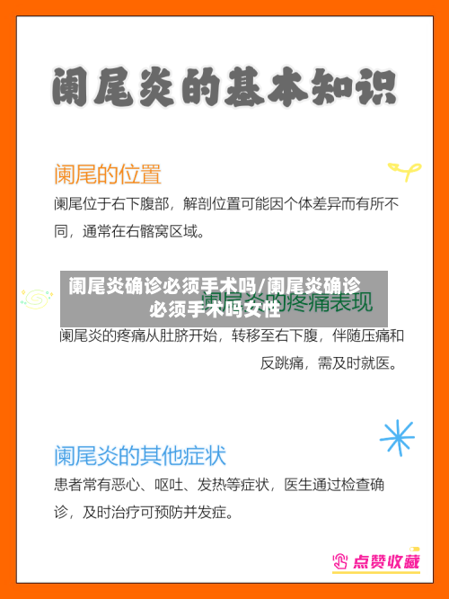 阑尾炎确诊必须手术吗/阑尾炎确诊必须手术吗女性