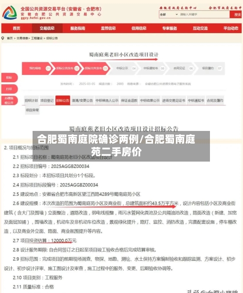 合肥蜀南庭院确诊两例/合肥蜀南庭苑二手房价-第2张图片