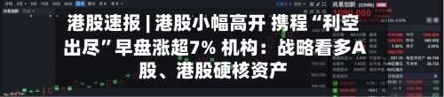 港股速报 | 港股小幅高开 携程“利空出尽”早盘涨超7% 机构：战略看多A股、港股硬核资产-第2张图片