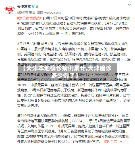 【天津本地确诊病例累计,天津确诊多少例了】-第3张图片
