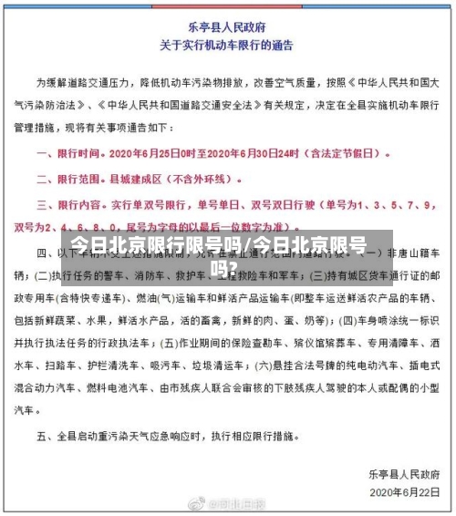 今日北京限行限号吗/今日北京限号吗?
