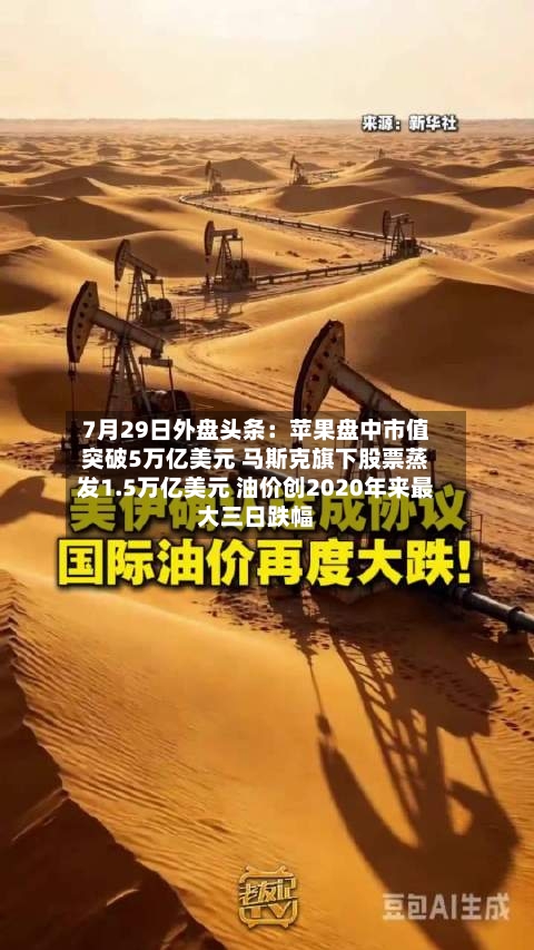 7月29日外盘头条：苹果盘中市值突破5万亿美元 马斯克旗下股票蒸发1.5万亿美元 油价创2020年来最大三日跌幅-第1张图片
